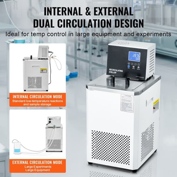 Laboratoriekøler Circulator 6L, Recirkulerende Chiller, -20°C til 100°C, Temperaturkontrol, Effektiv og Pålidelig