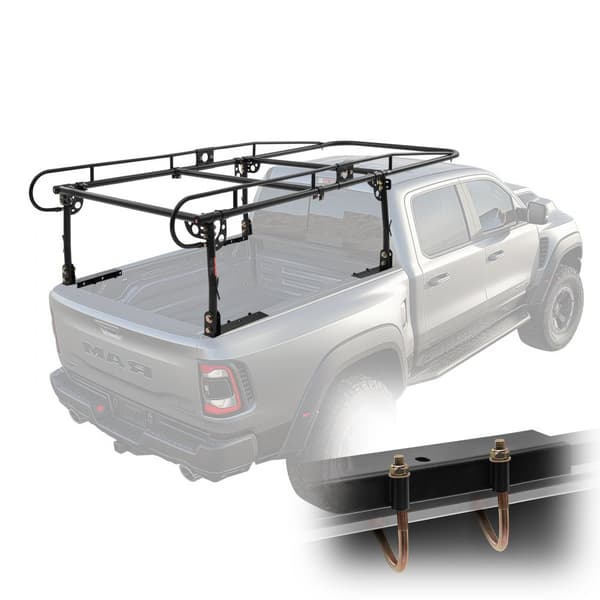 Truck Rack Pick-up stigestativ, 1000 lbs kapacitet, justerbar bredde 43,3"-63", ideel til tømmer