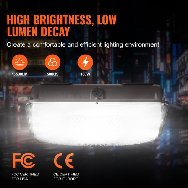 LED Taklampa 150W 16500LM 5000K Dagsljus Utomhus, IP65 Vattentålig Belysning