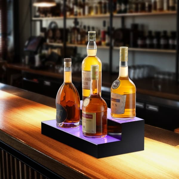 LED-belyst spiritusflaske displaybar hylde, RF & app kontrol, 16", 2-trins, justerbar belysning