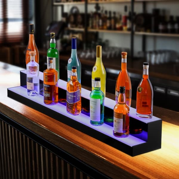 LED-valaistu viinapullon hylly, RF- ja App-ohjaus, 48", 2-vaiheinen näyttöpalkki