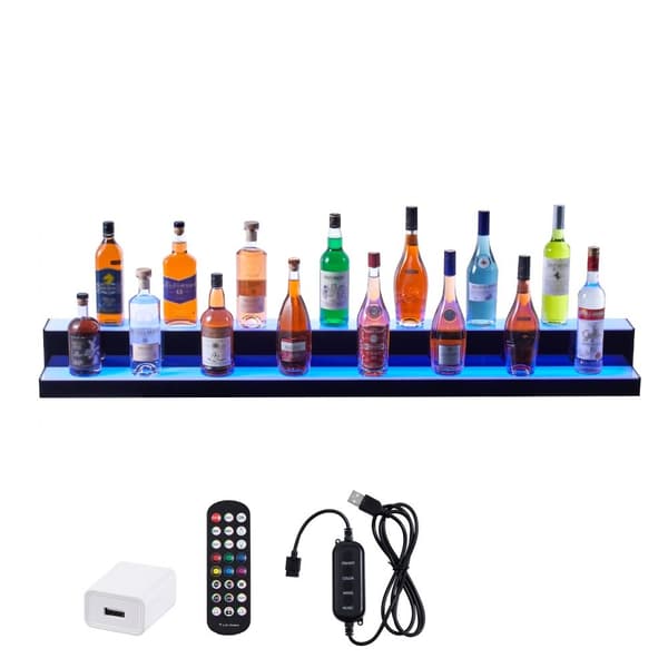 LED-valaistu viinapullon näyttötanko hylly RF & App-ohjaus 60" 2-vaiheinen, älykäs viiniteline