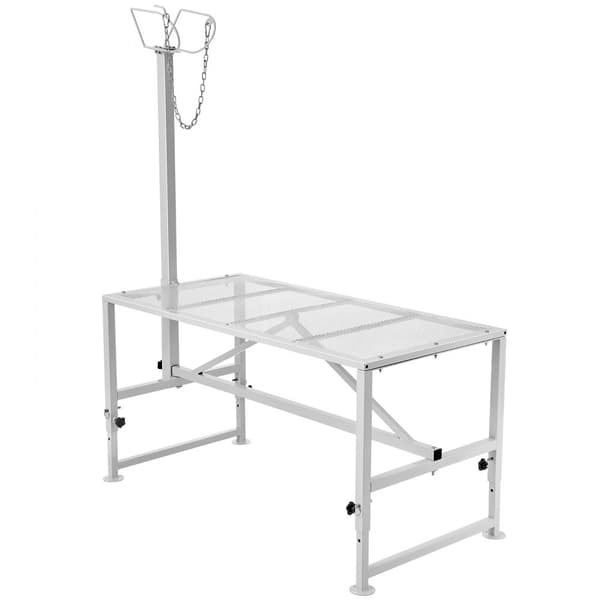 Eläinteline Vuohen trimmausteline 21"-33", korkeus 51x23 cm, valkoinen pöytälevy, säädettävä ja kestävä