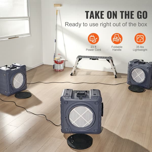 Luftreiniger 3-trins stabelbar, negativ luftmaskine 800 CFM, effektiv rensning, kompakt design