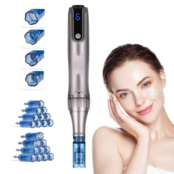 M8S Professionel Microneedling Pen, 6-Trins Elektrisk Skønhedspen, 20 Nåle, Anti-Aging, Præcisionsbehandling