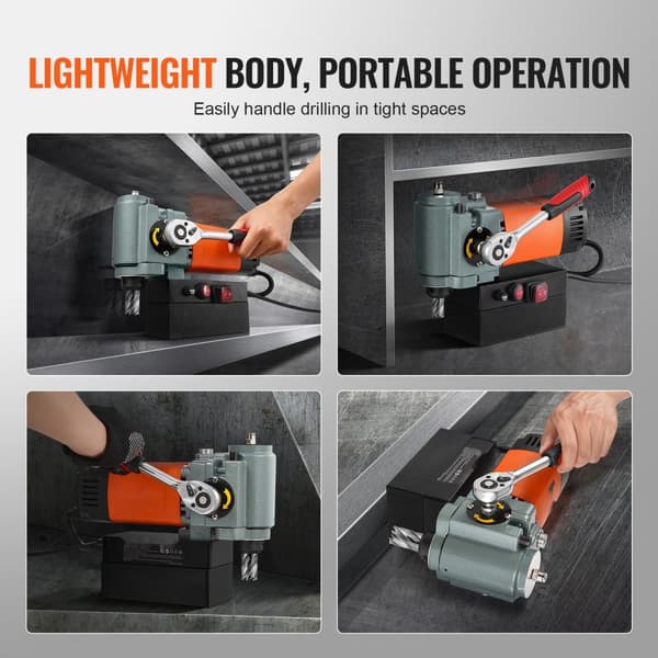 Magnetisk boremaskine 1300W, lav profil, letvægts bærbar, kraftfuld ydeevne, praktisk design