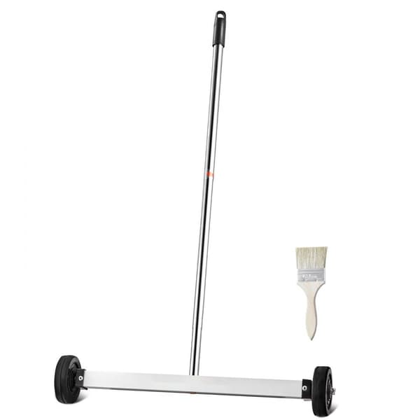 Magnetisk fejemaskine med hjul, 17 tommer, Mini, 10 lbs kapacitet, justerbart håndtag, effektiv rengøring