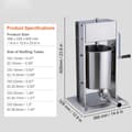 Miniatyrbillede 7 af 9: Manuel Pølsestopper 10 L, Vertikal Pølsemaskine i 304 Rustfrit Stål, Holdbar, Effektiv Pølseproduktion