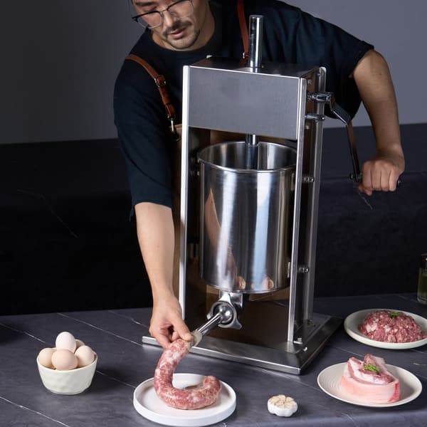 Manuel Pølsestopper 10 L, Vertikal Pølsemaskine i 304 Rustfrit Stål, Holdbar, Effektiv Pølseproduktion