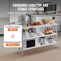 Pikkukuva 3 / 9: Ruostumattomasta teräksestä valmistettu kaupallinen ruokapöytä, 14"x60", kestävä keittiön työpöytä