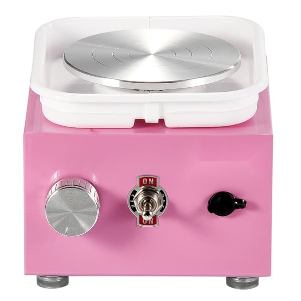 Mini Keramikhjul, Elektrisk Keramisk Maskin, 0-320 RPM, Rosa, Perfekt för Hemmakreativitet