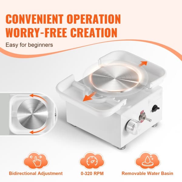 Sähkökeraaminen Mini Savepaja, sähköpyörä 0-320 RPM, valkoinen, kompakti ja helppokäyttöinen