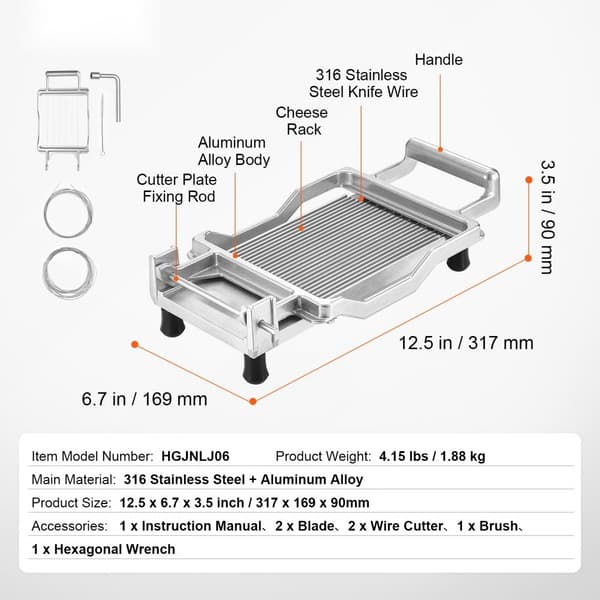 Osteskæremaskine med Wire, 0,39" & 0,78" Smørskæring, Præcis Skæring, Holdbar Design