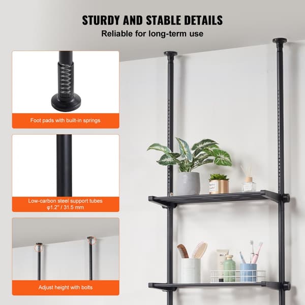 Toiletopbevaring 4-lags badeværelseshylde, pladsbesparende organiser med moderne design