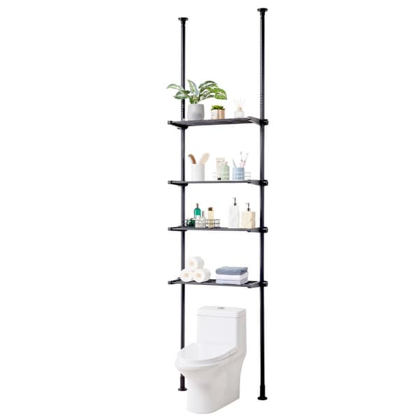 Toiletopbevaring 4-lags badeværelseshylde, pladsbesparende organiser med moderne design