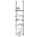 Miniatyrbillede 1 af 9: Toiletopbevaring 4-lags badeværelseshylde, pladsbesparende organiser med moderne design