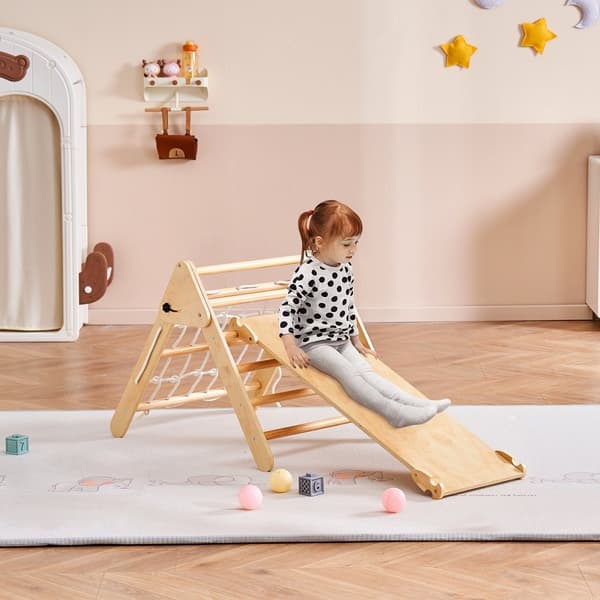 Pikler-triangeli 4-in-1 -setti, Montessori-kiipeilylelut taaperoille 1-3-vuotiaille
