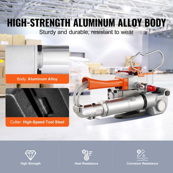 Pneumaattinen vannetyökalu, käsikäyttöinen vannekone 1/2"-3/4", PET-materiaalille, kestävä ja tehokas työskentelyyn