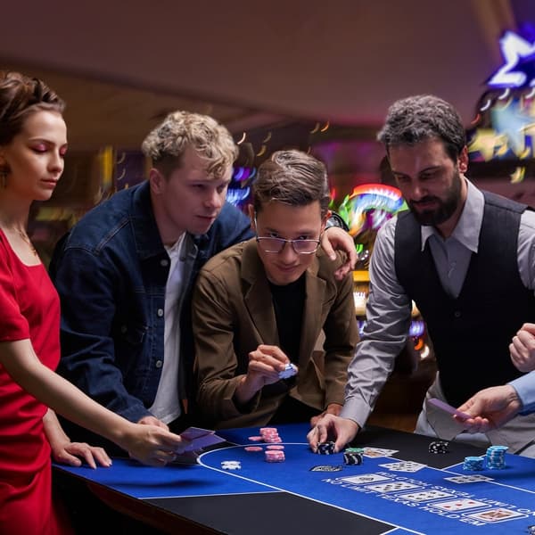 Pokerbordplade 70 x 35 tommer, foldbar poker mat til 6-8 spillere, blå, inklusiv taske, transportabel