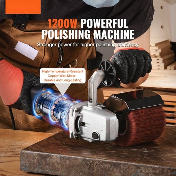 Kiillotuskone 1200W, 6-nopeuksinen sähköinen metallinkiillotuskone, 4-pyöräinen, tehokas ja kestävä käyttöön