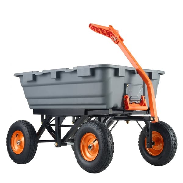 Poly Garden Dump Cart - Raskaammat pihakärryt ja vaunut 1500 lbs kuormitukseen, 13" renkaat, kestävä ja monikäyttöinen