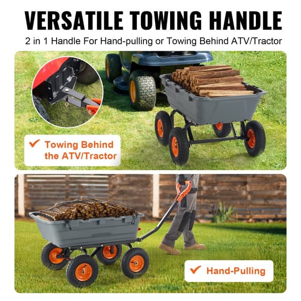 Poly Garden Dump Cart 6,48 kuutiojalkaa, 1200 lbs, Raskaat pihakärryt ja vaunut