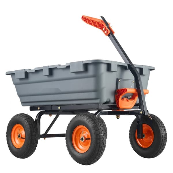 Poly Garden Dump Cart, Robust Gårdsvagn 6,48 cu.ft, 1200 lbs Lastkapacitet, Hållbar och Mångsidig