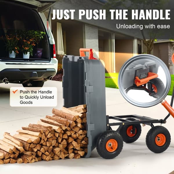 Poly Garden Dump Cart - Raskaat Pihakärryt 800 lbs, 10" Renkaat, Kestävä ja Käytännöllinen