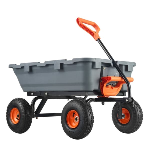 Poly Garden Dump Cart, Robust Gårdsvagn, 800 lbs Kapacitet, 10" Däck, Lätt Att Använda, Perfekt För Trädgårdsarbete
