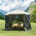 Miniatyrbild 8 av 9: Pop Up Gazebo Tält, 6-sidigt Skärmtak, Pop-Up Screen Tält, Solskydd, Grön