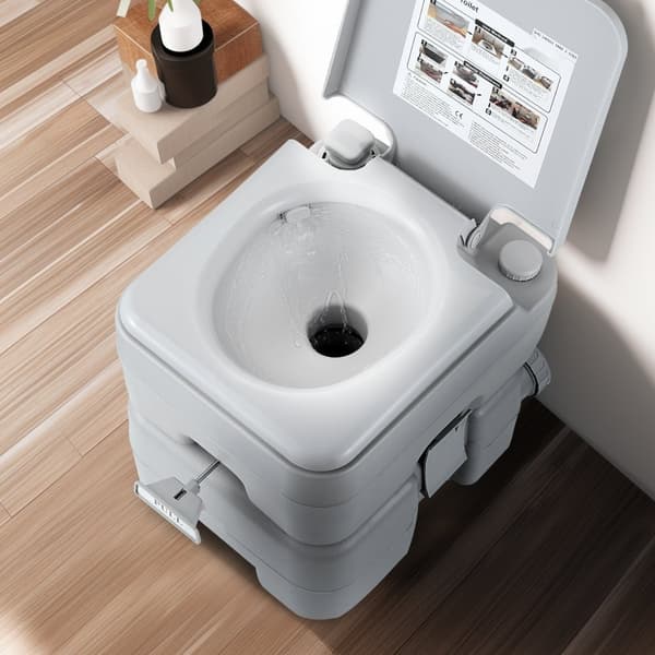 Transportabel toiletspand, 5,3 gal, campering, med bæretaske, nem skyllefunktion, rejsetoilet