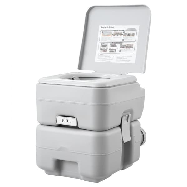 Transportabel toiletspand, 5,3 gal, campering, med bæretaske, nem skyllefunktion, rejsetoilet