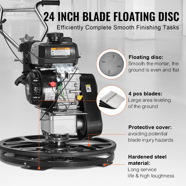 Power Walk-Behind Cementspartel 24" 6HK Gasdrevet med Flydepande Blade, Effektiv og Holdbar