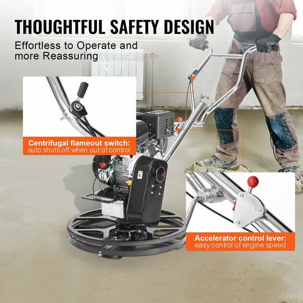 Power Walk-Behind Cementspartel 24" 6HK Gasdrevet med Flydepande Blade, Effektiv og Holdbar