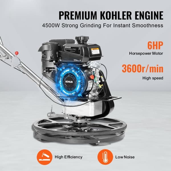 Power Walk-Behind Cementspartel 24" 6HK Gasdrevet med Flydepande Blade, Effektiv og Holdbar