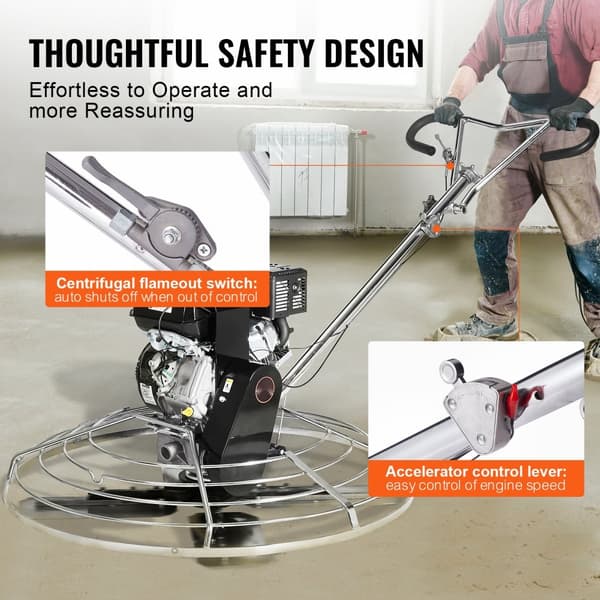 Cementspartel 46" Power Walk-Behind, 14HK Gasdrevet, Flydepandeblad, Høj Effektivitet, Ergonomisk Design