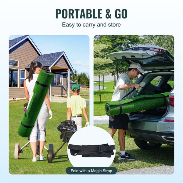 PRO 5x4ft Golfslåmåtte, Turf Golftræningshjælp, Indendørs og Udendørs Træning, Holdbar og Komfortabel