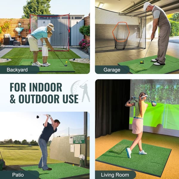 PRO 5x4ft Golfslåmåtte, Turf Golftræningshjælp, Indendørs og Udendørs Træning, Holdbar og Komfortabel