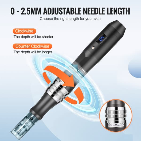 Professionel Mikronål Pen 6-hastigheder, Elektrisk Skønhed Pen med 5 Nåle, Hurtig Resultater, Ergonomisk Design