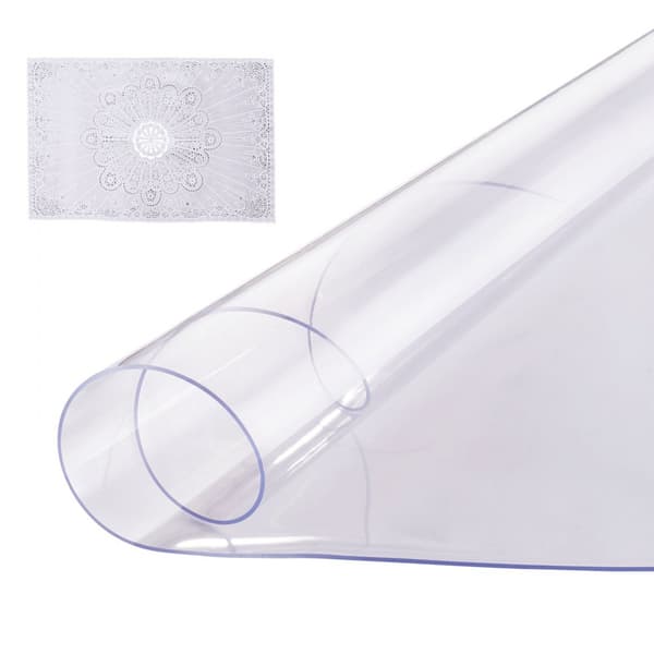 PVC Pöytäsuoja 48 Tuumaa, Pyöreä, Kirkas Muovinen, 2,0 mm Paksuus, Kestävä ja Suojavaatimus