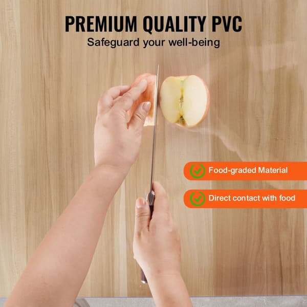 PVC-pöytäsuoja 54x54 tuumaa, kirkas muovi, 2,0 mm paksu, kestävä ja suojaava pöydälle