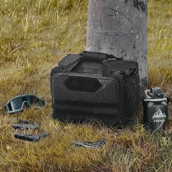 Taktisk Range Bag til 3 Pistoler, Sort, Enkelt Skulderrem, Holdbar og Rumlig