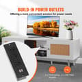 Miniatyrbillede 2 af 9: Rattan TV Stand 65", Boho TV Stand med Indbygget Stik, Hvid, Modern Design, Holdbar Kvalitet