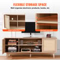 Miniatyrbillede 5 af 9: Rattan-TV-Stander 191 cm, Boho-TV-Skab, Eiche, Stort TV-Stativ, Tv-æske med opbevaring