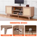 Miniatyrbillede 6 af 9: Rattan-TV-Stander 191 cm, Boho-TV-Skab, Eiche, Stort TV-Stativ, Tv-æske med opbevaring