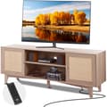 Miniatyrbillede 1 af 9: Rattan-TV-Stander 191 cm, Boho-TV-Skab, Eiche, Stort TV-Stativ, Tv-æske med opbevaring