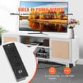 Miniatyrbillede 2 af 9: Rattan-TV-stativ 191 cm, Boho-TV-skab i hvid, TV-møbel, moderne design, opbevaringsløsning