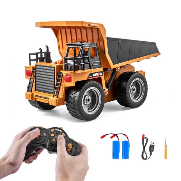 RC Fjernbetjening Dumper Legetøj 9CH, 1:18 Skala, Konstruktion Køretøj, Børnevenligt, Holdbart Design