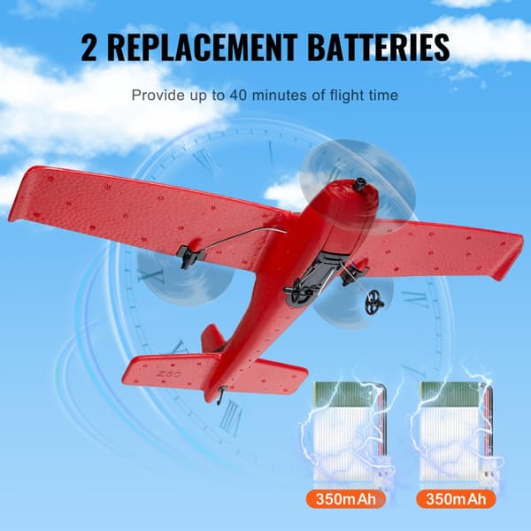 RC Flygplan EPP Foam, 2,4 GHz Fjärrkontroll, 2 Batterier, Lättviktsdesign, Perfekt för Nybörjare