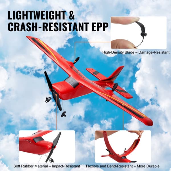 RC Flygplan EPP Foam, 2,4 GHz Fjärrkontroll, 2 Batterier, Lättviktsdesign, Perfekt för Nybörjare